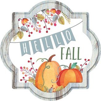 Hello Fall Pumpkins Quatrefoil Wreath Sign, Metal Attachment, Making, Wreath, Door Decor