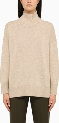 Beige wool and cashmere sweater