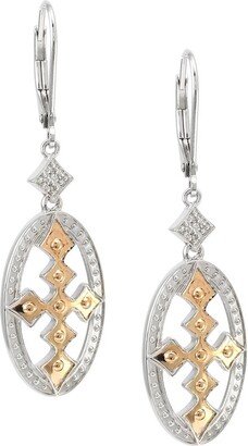 Diamond Select Cuts Silver 0.03 Ct. Tw. Diamond Cross Earrings