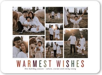 Holiday Cards: Collaged Wishes Holiday Card, White, 6X8, Holiday, Matte, Signature Smooth Cardstock, Rounded