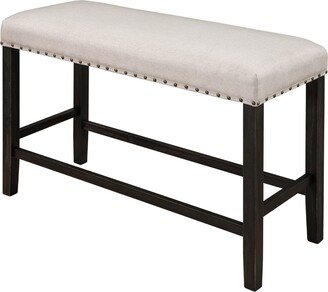 Wooden Upholstered Dining Bench for Small Places