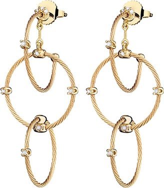 18k Yellow Gold Diamond Link Earrings, 41mm