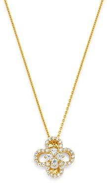 Diamond Clover Pendant Necklace in 14K Yellow Gold, 0.15 ct. t.w. - 100% Exclusive