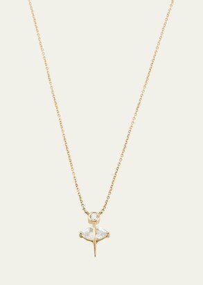 Katey Walker 18K Yellow Gold Pierced Pear Marquise White Topaz and Diamond Necklace