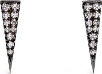 Blackened White Gold And Diamond Fringe Stud Earrings