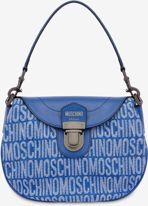 All-over Logo Denim Handbag