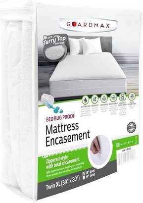 Twin XL Mattress Protector by Guardmax: Terry Cotton, Waterproof, Bed Bug Proof, Soft & Comfortable Cover with 13 Inch Deep Pockets