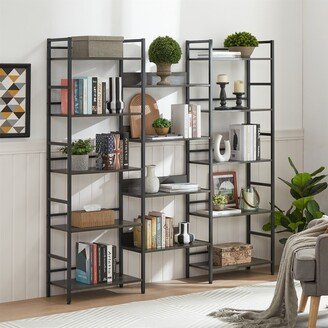 BESTCOSTY Industrial Retro Wooden 5-shelf Bookshelves