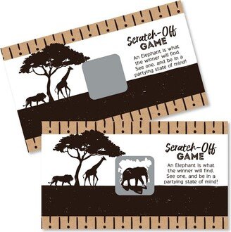 Big Dot of Happiness Wild Safari - African Jungle Adventure Birthday Party or Baby Shower Game Scratch Off Cards - 22 Count