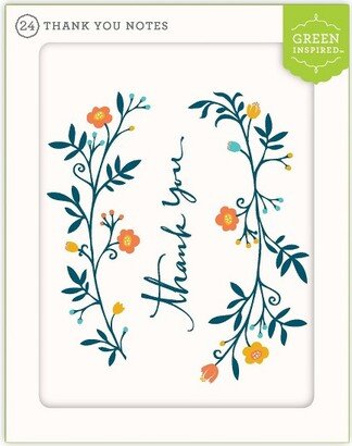 Green Inspired 24ct Boughs Thank You Cards