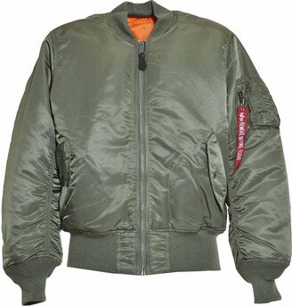 Green short padded bomber jacket