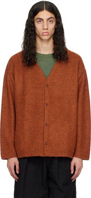 Orange Y-Neck Cardigan