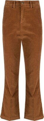 Stretch-Cotton Flared Cropped Trousers