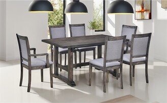 TONWIN 7-Piece Trestle Dining Table Set