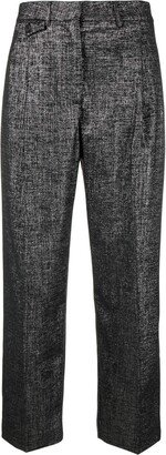 Melange-Effect Tailored Trousers-AA