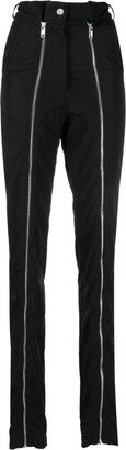 Zip-Detail High-Waisted Trousers