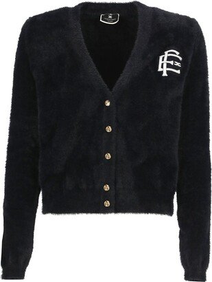 Logo Embroidered Knitted Cardigan-AA