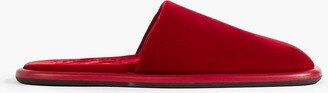 Monaco leather-trimmed velvet slippers