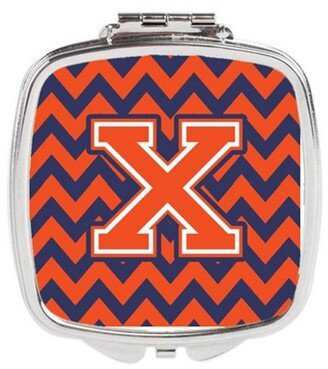 CJ1042-XSCM Letter X Chevron Orange & Blue Compact Mirror, 3 x 0.3 x 2.75 in.