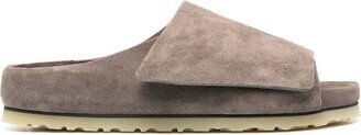 Folded Calf-Suede Slippers