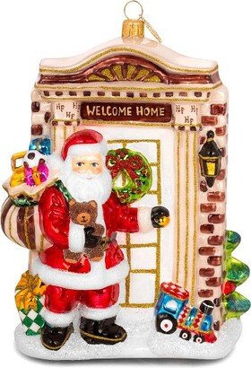 Huras Family Huras Santa Knocking On The Door Cl - 1 Limited, Exclusive Glass Christmas Ornament 5.5 Inches - Heirloom Ornament New Home - Hf501cl - Glass
