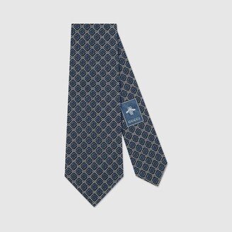 GG and rhombus motif silk tie-AA
