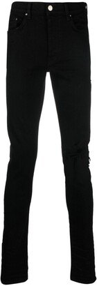 Distressed-Finish Slim-Cut Jeans