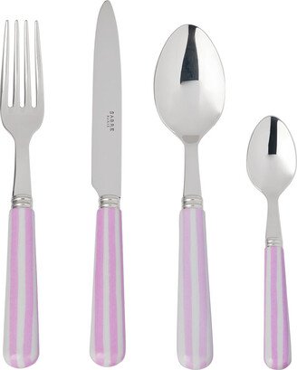 Pink & White Transat Flatware Set, 24 pcs