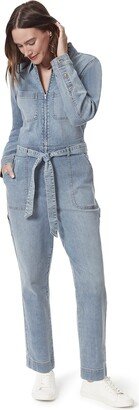 Christian Siriano x Gloria Vanderbilt Collab Womens Belted Denim Coverall