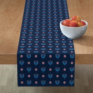 Table Runners: Hanukkah - Navy Table Runner, 90X16, Blue