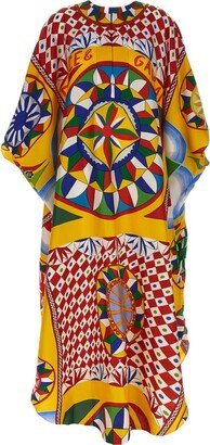 Carretto-Printed Twill Caftan