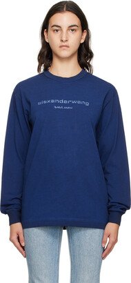 Navy Printed Long Sleeve T-Shirt