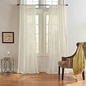 Asher Cotton Voile Sheer Curtain Panel, 52 x 95