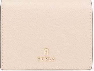 Leather Wallet With Logo - Beige