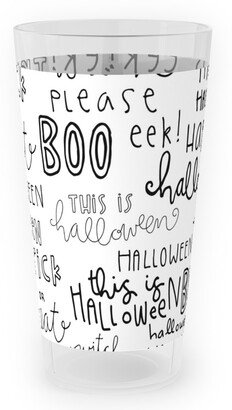 Outdoor Pint Glasses: Halloween Words - White Outdoor Pint Glass, White