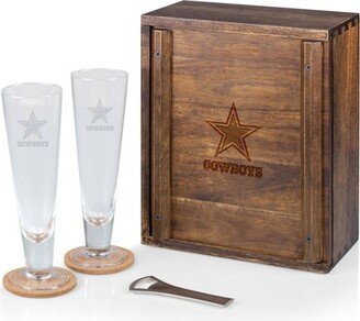 NFL Dallas Cowboys - Pilsner Beer Gift Set for 2 by Picnic Time (Acacia)