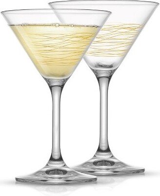 Golden Royale Crystal Martini Glasses - 6.5 oz - Set of 2 Crystal Martini Glass