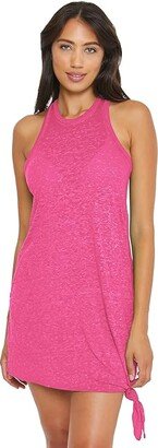 Beach Date High Neck Dress Cover-Up (Pink Flambe) Women's Swimwear