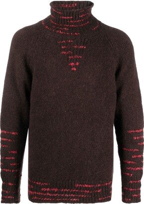 Decorative Stitch Roll Neck Jumper