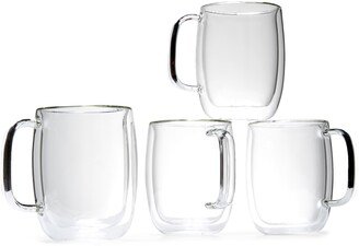 Sorrento Plus Double Wall Glass Mugs - Set of 4