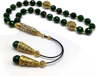 Albatrosart - Green Jade Stone Pocket Mala Prayer Beads Tibetan Meditation Yoga 8mm Diameter-27 Beads