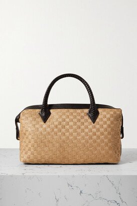Perriand City Small Leather-trimmed Woven Straw Tote - Neutrals