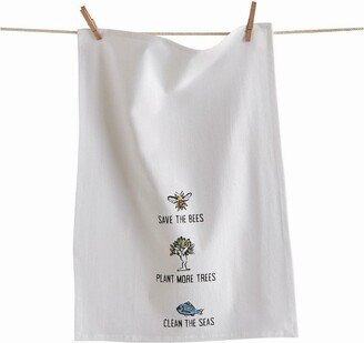 tagltd Save The Bees Floursack Dishtowel