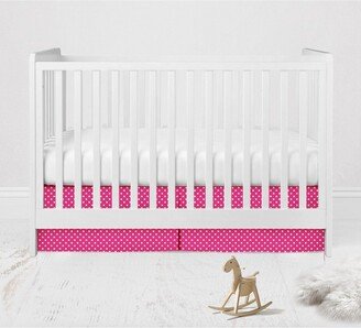 Pin Dots Crib/Toddler Bed Skirt - Fuschia