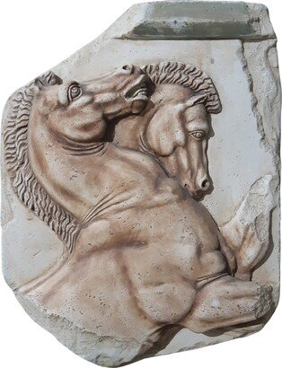 Acropolis Horse Heads Statue Relief Greek Handmade 39cm