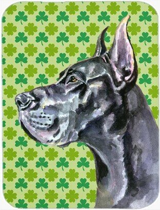 LH9571LCB Black Great Dane St. Patrick's Day Shamrock Glass Cutting Board