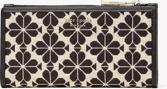 Spade Flower Jacquard Zip Slim Wallet-AB