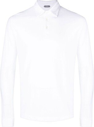 Long-Sleeve Cotton Polo Shirt-AI