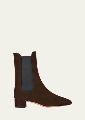 Lyon Suede Chelsea Ankle Booties