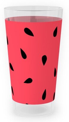 Outdoor Pint Glasses: Watermelon Fruit Seeds Outdoor Pint Glass, Red